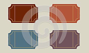 Old Ticket with Copy Space set. Vector Illustration.